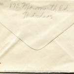 Personal Letter to La Verne Woods from H.W. Manchester. September 10, 1939 - Envelope, Reverse.