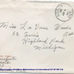 Artifact 1940-06-04-a - Letter to Miss La Verne Woods, sent from Aldershot, England, United Kingdom - Envelope, Obverse