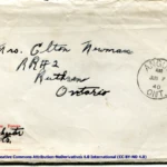 Artifact 1940-06-06-a - Letter to Mrs. Elton Newman sent from Aldershot, England, United Kingdom - Envelope, Obverse.