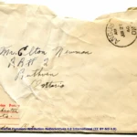 Artifact 1940-06-21-a - Letter to Mrs. Elton Newman sent from Aldershot, England, United Kingdom - Envelope, Obverse.