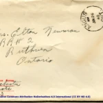 Artifact 1940-06-25-a - Letter to Mrs. Elton Newman sent from Aldershot, England, United Kingdom - Envelope, Obverse.