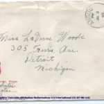 Artifact 1940-07-02-b - Letter to Miss La Verne Woods, sent from Smiths Falls, Ontario, Canada - Envelope, Obverse.