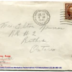 Artifact 1940-07-10--a - Letter to Mrs. Elton Newman sent from Aldershot, England, United Kingdom - Envelope, Obverse.