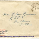 Artifact 1940-07-13-a - Letter to Mrs. Elton Newman, sent from Amherst, Nova Scotia, Canada - Envelope, Obverse.