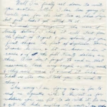 Artifact 1940-08-13-a - Letter to Mrs. Elton Newman, sent from Aldershot, England, United Kingdom - Page 1.