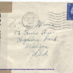 Artifact 1940-08-23-a - Letter to Miss La Verne Woods, sent from Aldershot, England, United Kingdom - Envelope, Obverse.