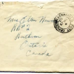 Artifact 1940-09-13-a - Letter to Mrs. Elton Newman, sent from Aldershot, England, United Kingdom - Envelope, Obverse.