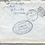 Artifact 1940-09-20-a - Letter to Mrs. Elton Newman, sent from Aldershot, England, United Kingdom - Envelope, Reverse.