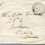 Artifact 1940-09-26-a - Letter to Mrs. Elton Newman, sent from Aldershot, England, United Kingdom - Envelope, Obverse.