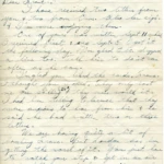 Artifact 1940-10-05-a - Letter to Mrs. Elton Newman, sent from Aldershot, England, United Kingdom - Page 1.