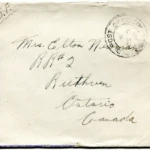 Artifact 1940-10-05-a - Letter to Mrs. Elton Newman, sent from Aldershot, England, United Kingdom - Envelope, Obverse.