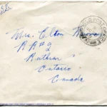Artifact 1940-10-27-b - Postcard to Mrs. Elton Newman, sent from Aldershot, England, United Kingdom - Envelope, Obverse.