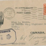Artifact 1940-10-31-b - Postcard to Miss L. Woods, sent from Aldershot, England, United Kingdom - Postcard, Obverse.