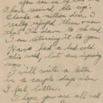 Artifact 1940-10-31-b - Postcard to Miss L. Woods, sent from Aldershot, England, United Kingdom - Postcard, Reverse.