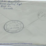 Artifact 1940-11-07-a - Letter to Mrs. Elton Newman, sent from Aldershot, England, United Kingdom - Envelope, Reverse.