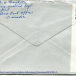 Artifact 1940-11-08-a - Letter to Miss La Verne Woods, sent from Aldershot, England, United Kingdom - Envelope, Reverse.