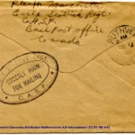 Artifact 1940-11-15-a - Letter to Mrs. Elton Newman, sent from Aldershot, England, United Kingdom - Envelope, Reverse.
