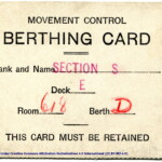 H.M.T. Empress of Australia Berthing Card, July 1940, obverse.