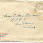 Personal Letter to Mrs. Elton Newman - July 13, 1940, sent from Camp Borden, Ontario, Canada,  Envelope, Obverse.
